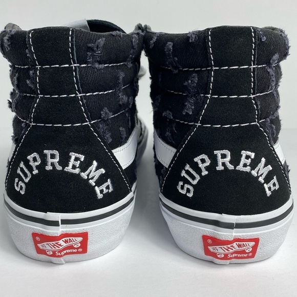 SUPREME x Vans Sk8 Hi Black Denim size 9 - Picture 9 of 12